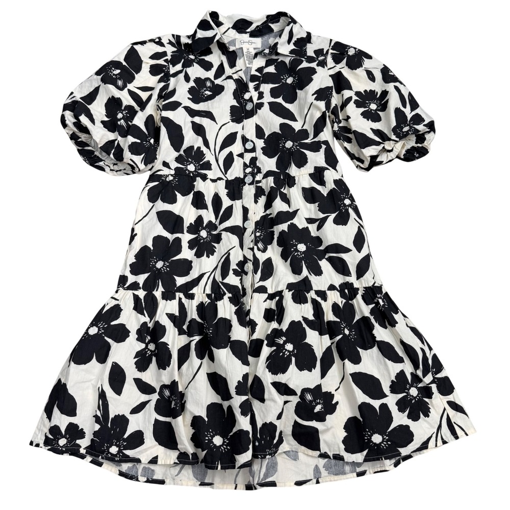 Jessica Simpson Floral Puff Sleeve Mini Dress Women Size M